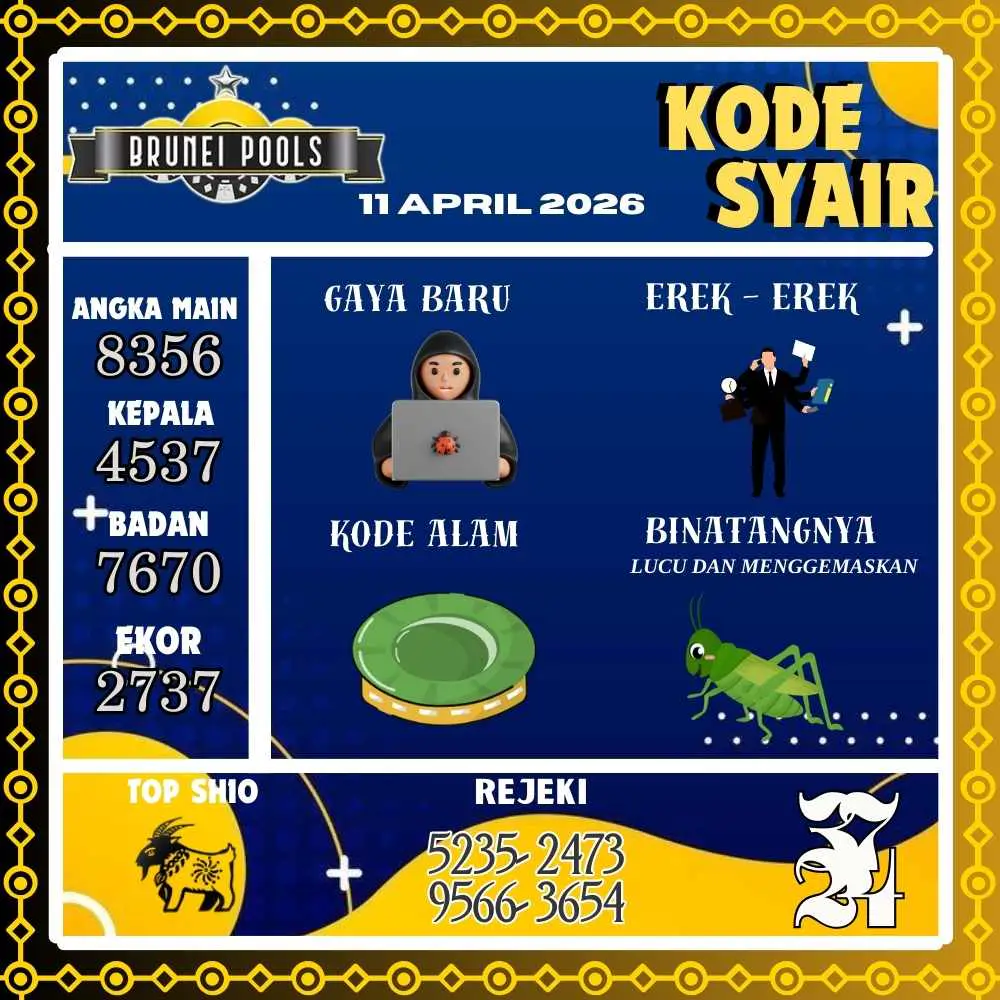 Kode Syair Brunei Pools April 2026
