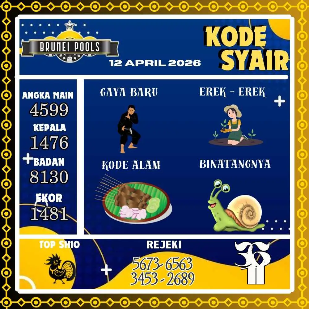 Kode Syair Brunei Pools April 2026
