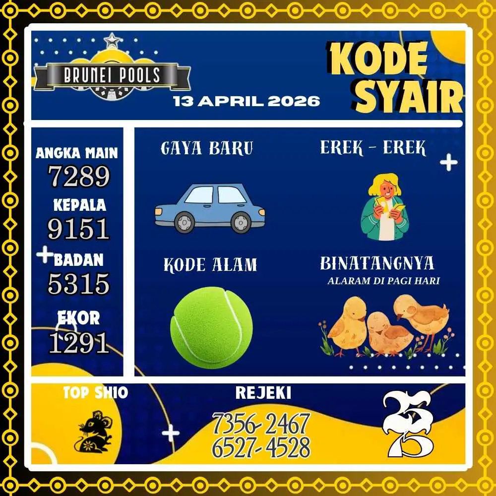 Kode Syair Brunei Pools April 2026
