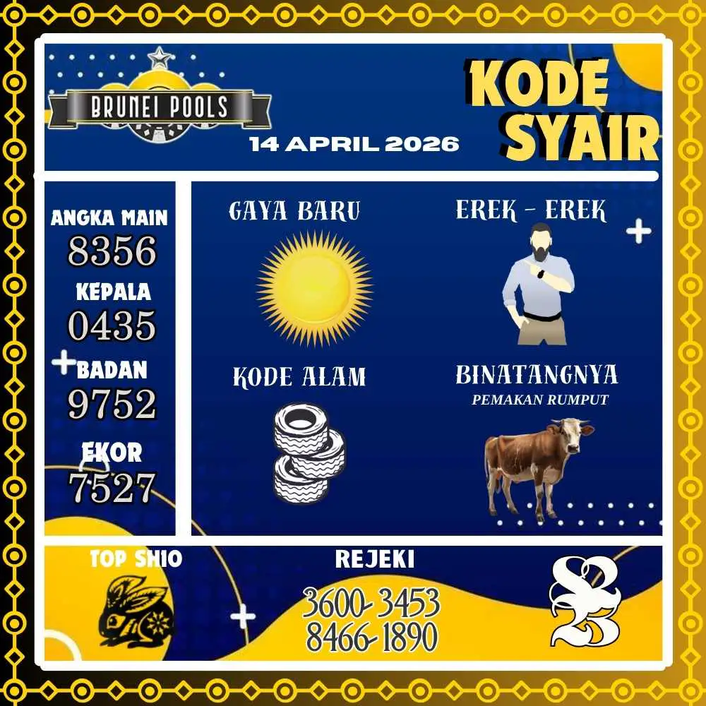 Kode Syair Brunei Pools April 2026

