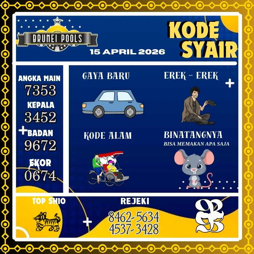 Kode Syair Brunei Pools April 2026
