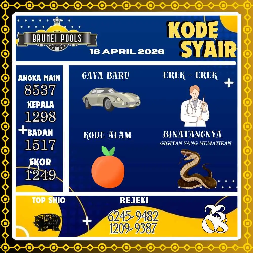 Kode Syair Brunei Pools April 2026
