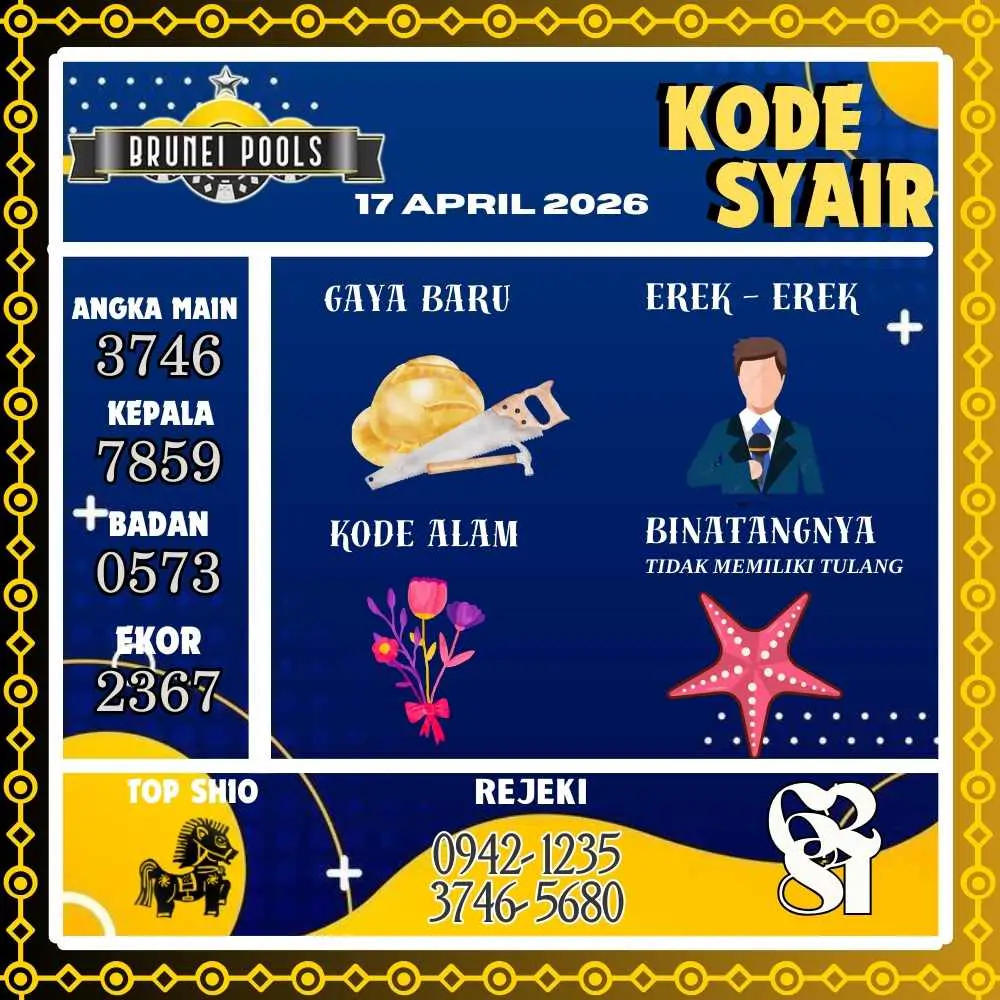Kode Syair Brunei Pools April 2026
