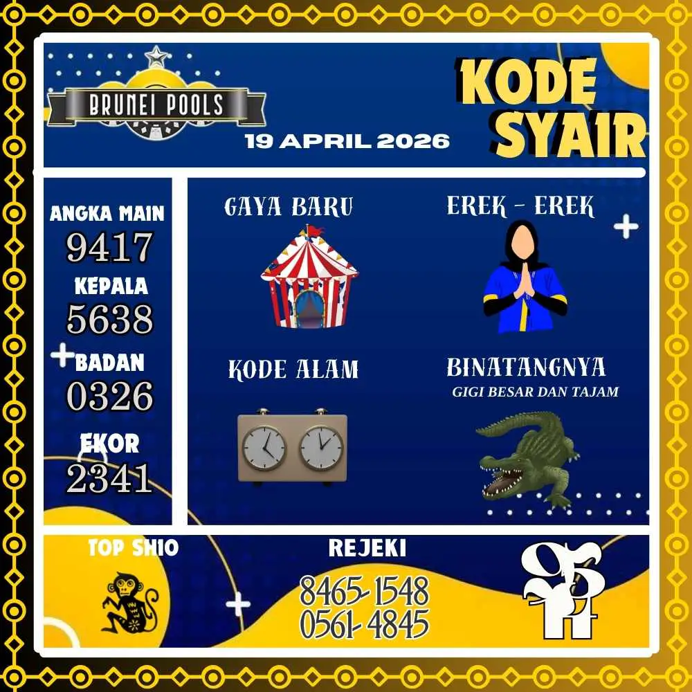 Kode Syair Brunei Pools April 2026
