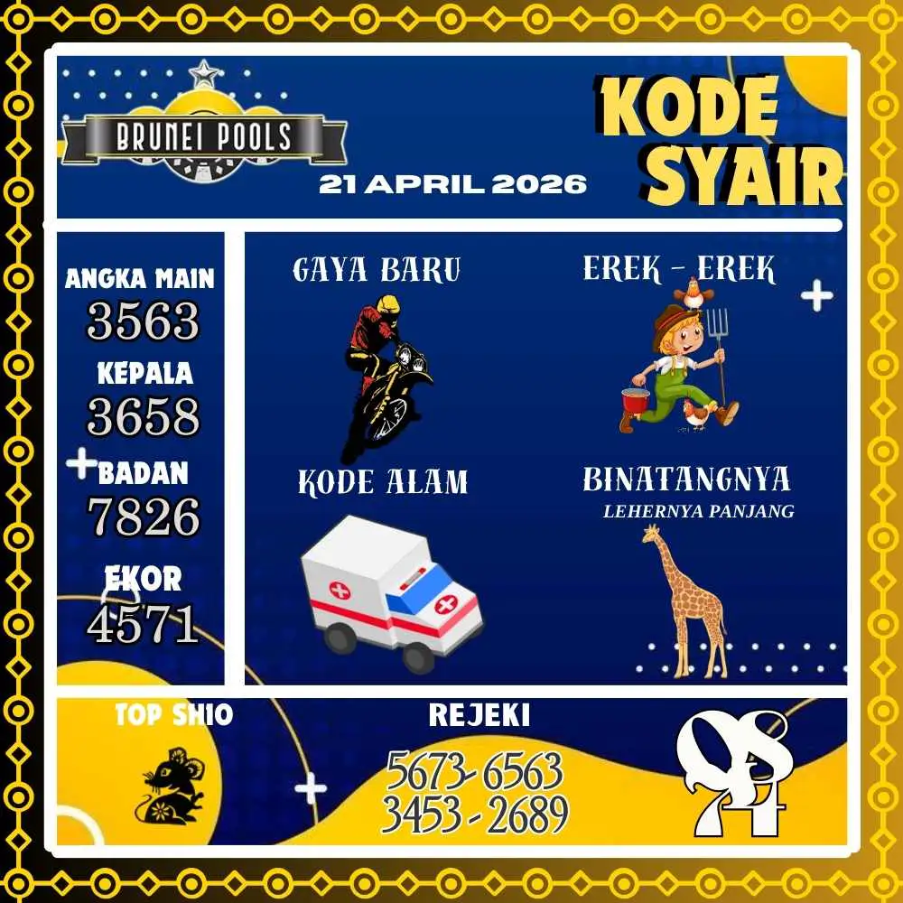 Kode Syair Brunei Pools April 2026
