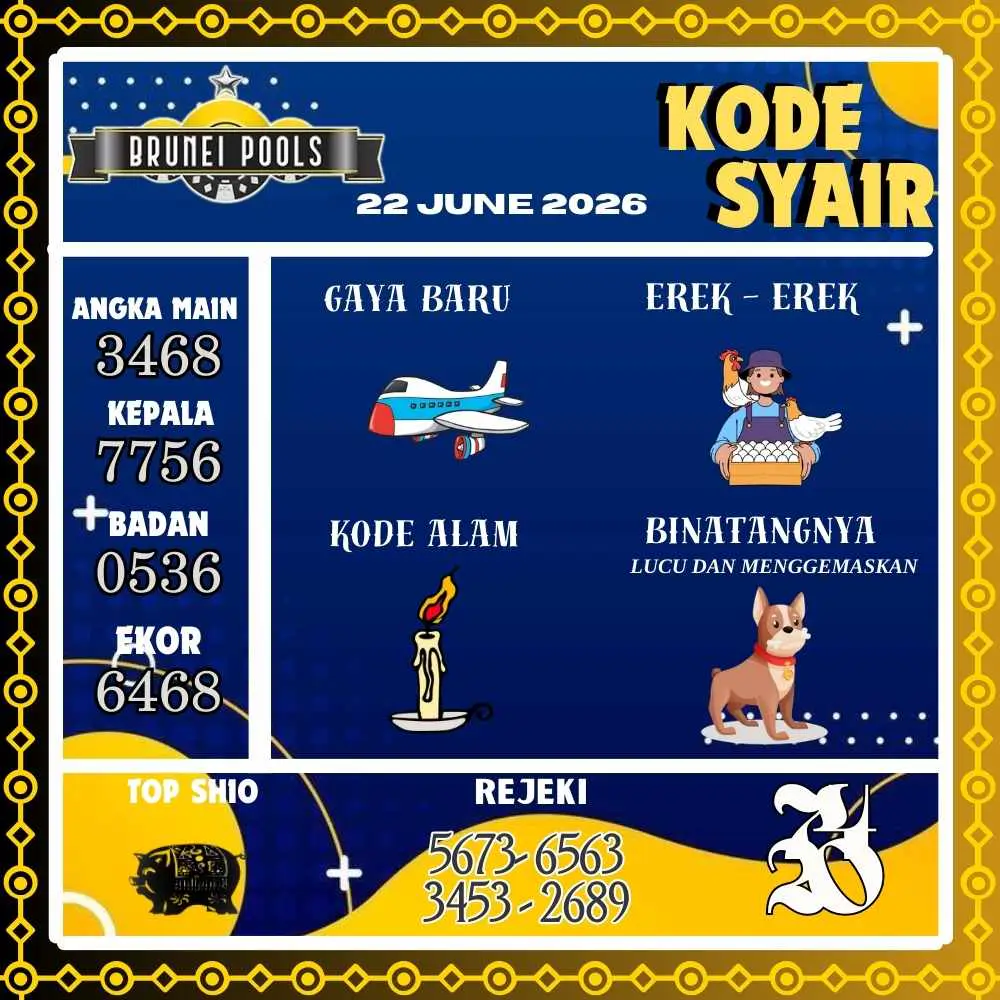 Kode Syair Brunei Pools Juni 2026
