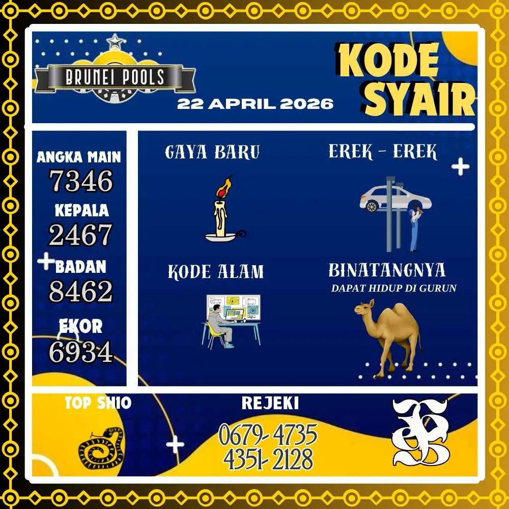 Kode Syair Brunei Pools April 2026
