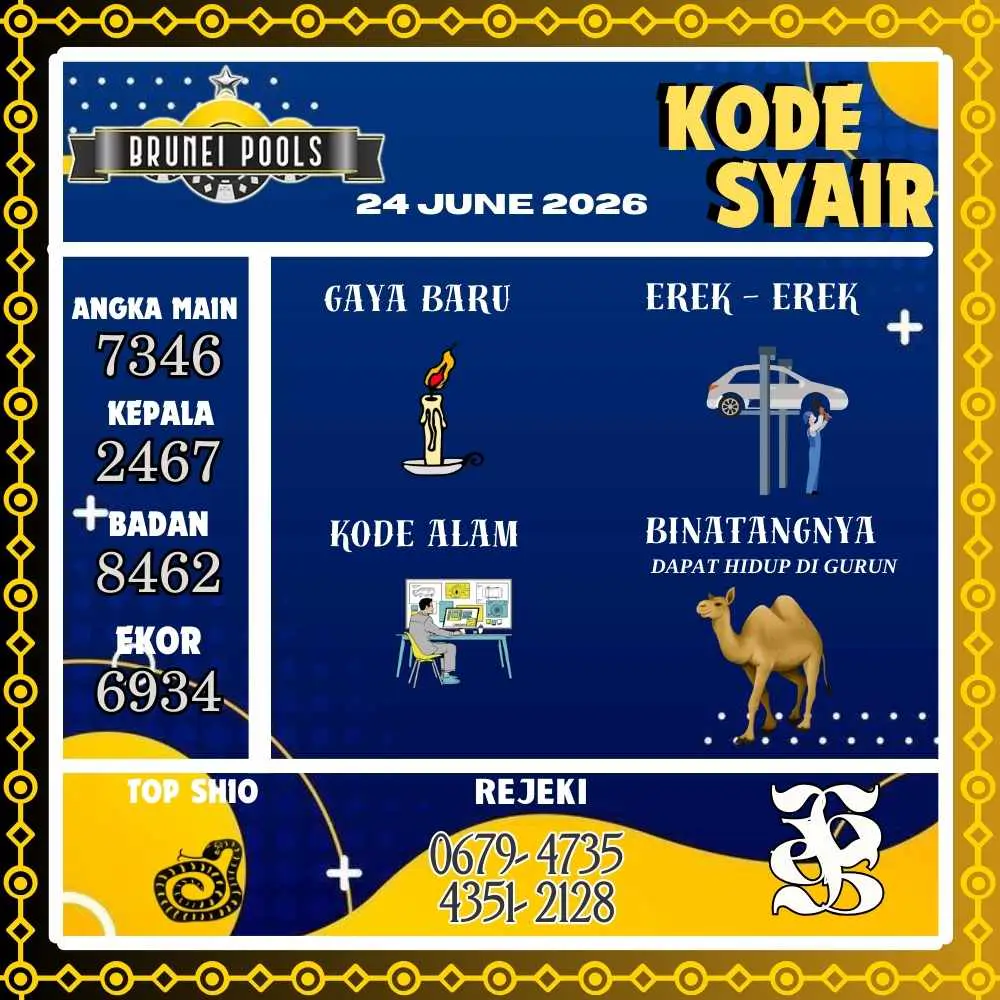 Kode Syair Brunei Pools Juni 2026

