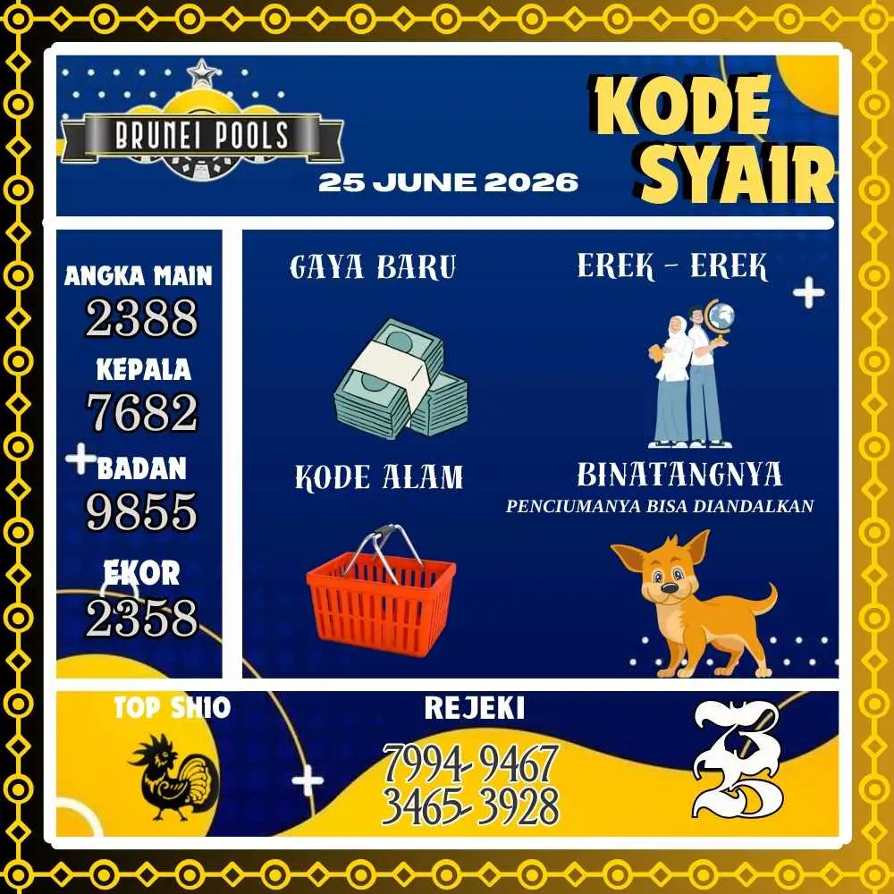 Kode Syair Brunei Pools Juni 2026
