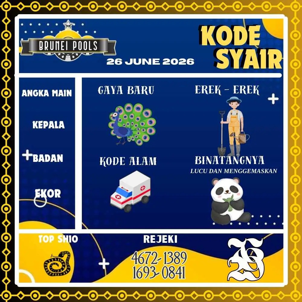 Kode Syair Brunei Pools Juni 2026
