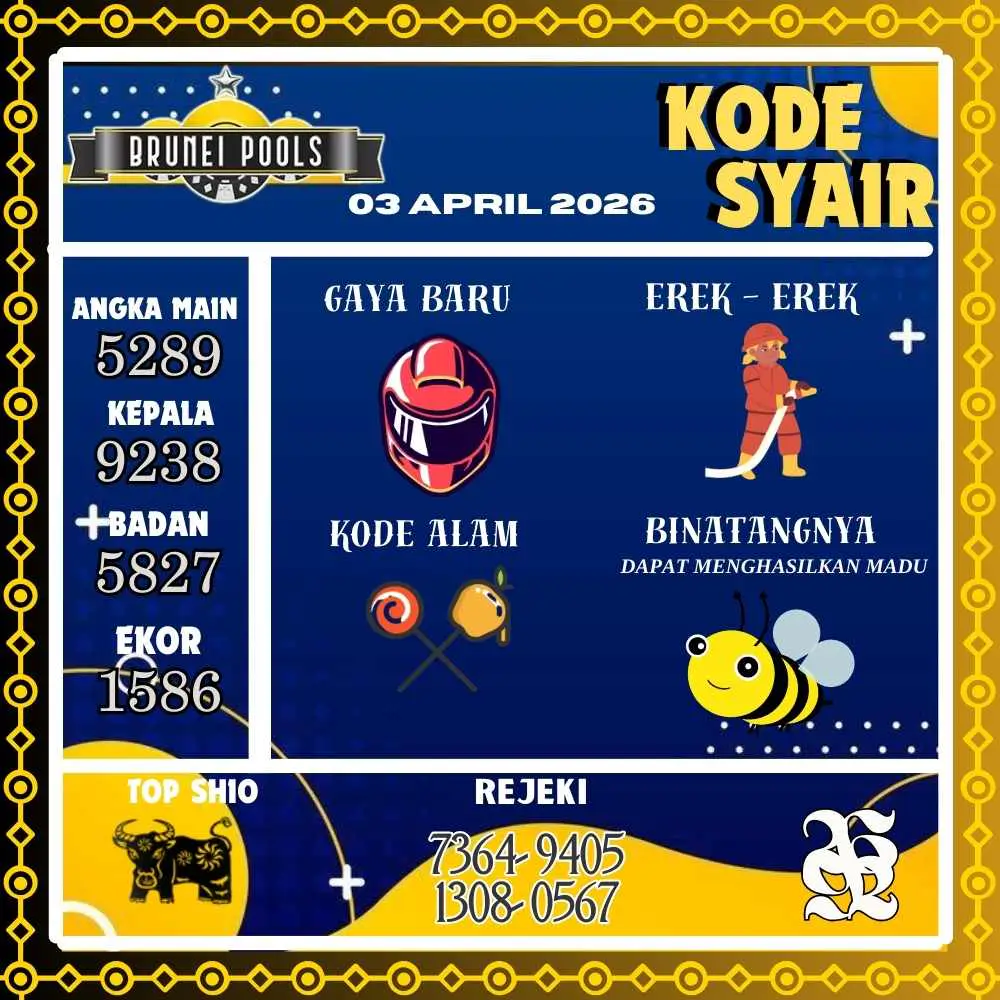 Kode Syair Brunei Pools April 2026
