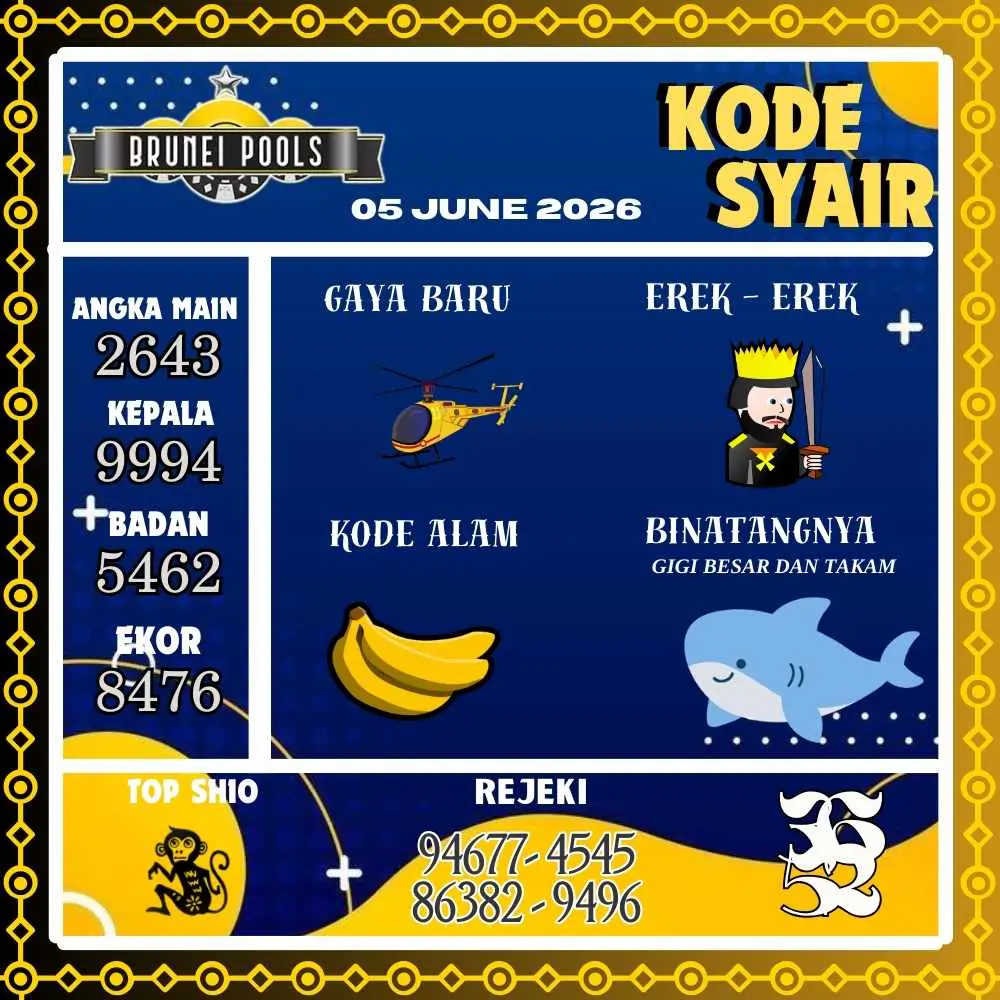Kode Syair Brunei Pools Juni 2026
