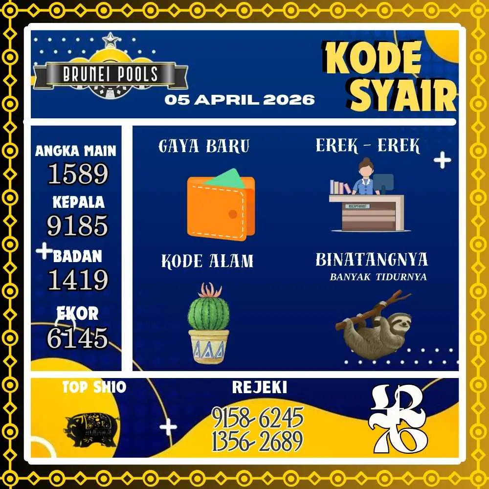 Kode Syair Brunei Pools April 2026
