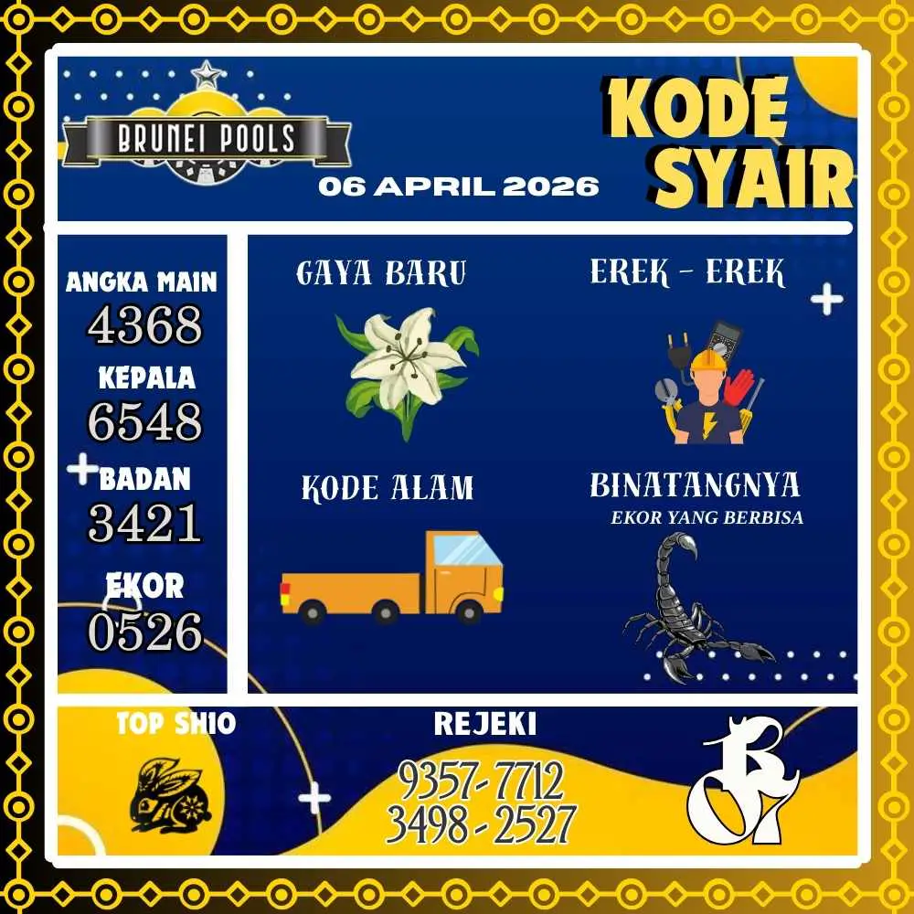 Kode Syair Brunei Pools April 2026
