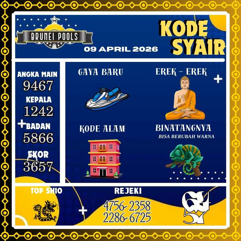 Kode Syair Brunei Pools April 2026
