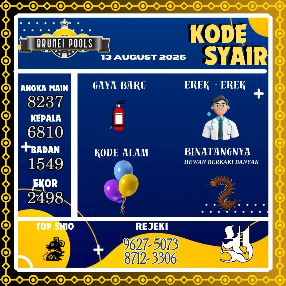 Kode Syair Brunei Pools Agustus 2026