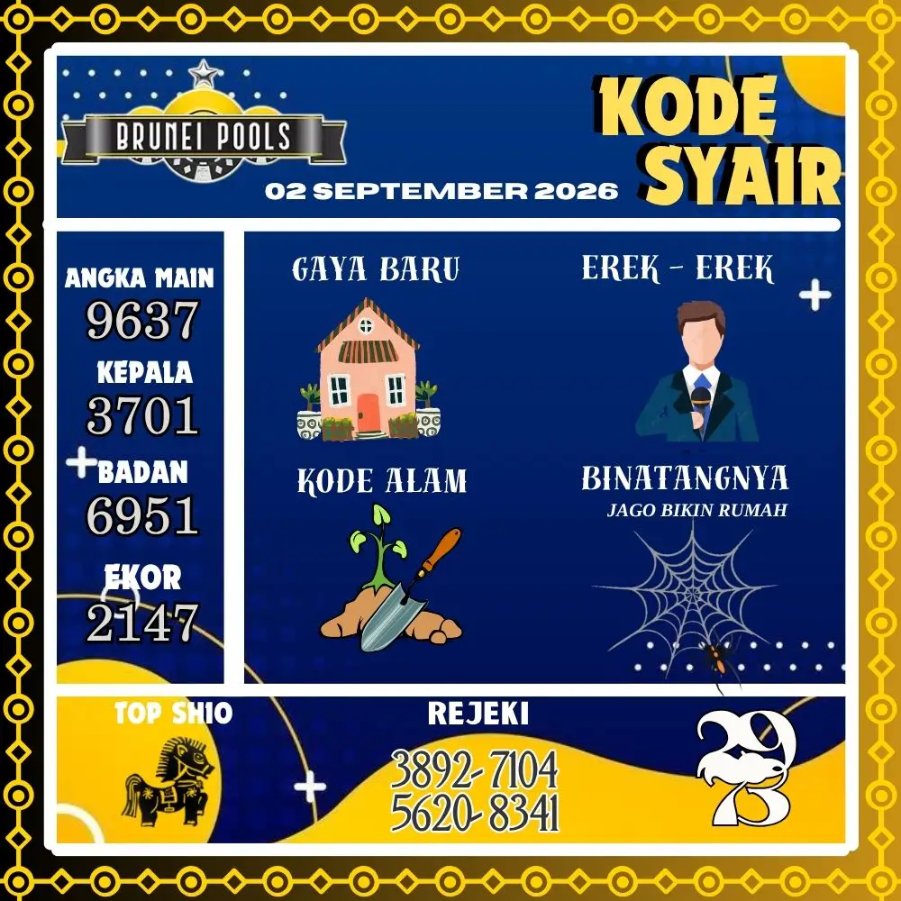 Kode Syair Brunei Pools September 2026
